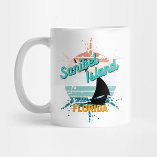 Sanibel Island Florida Retro Exploding Sunset Mug